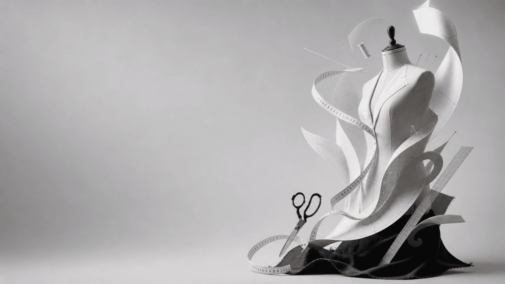 Fashion mannequin with pattern making elements